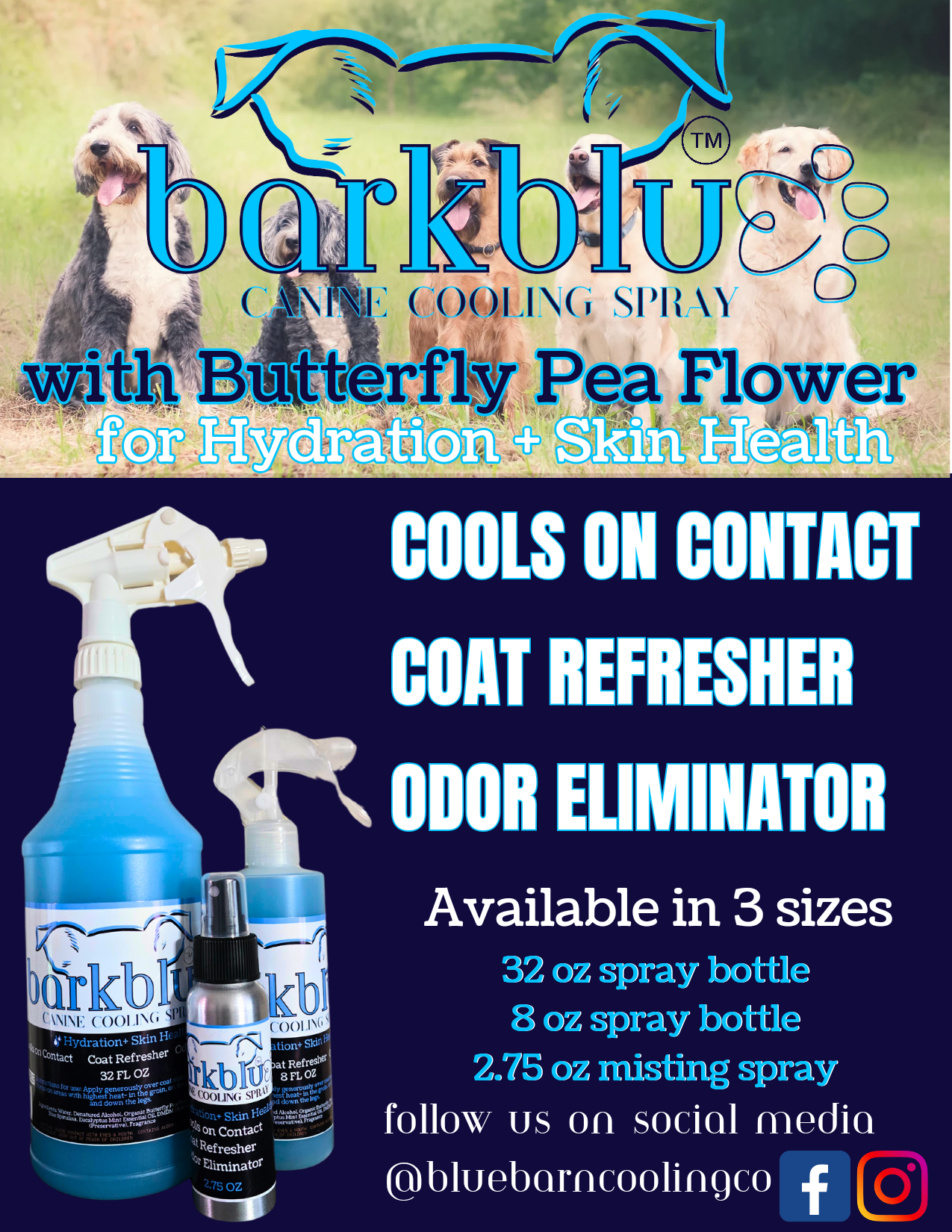 BarkBlue Canine Cooling Spray 32 oz